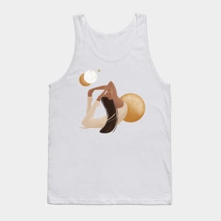 Silhouette of a female doing pilates and yoga. Tank Top